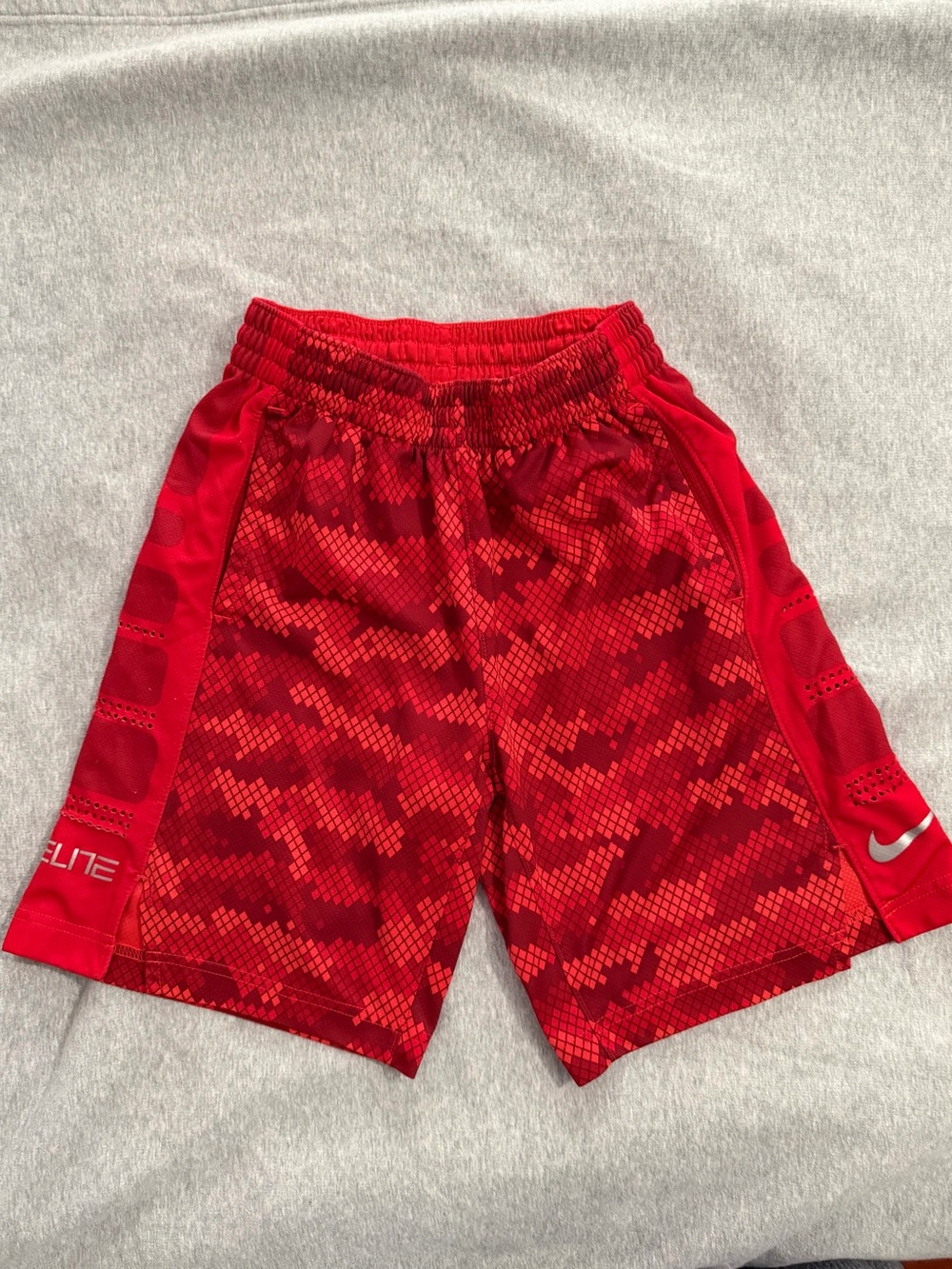 Nike Elite Boys Red Digital Camo Basketball Shorts